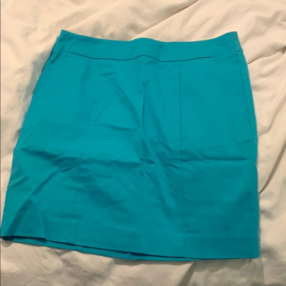 Ann Taylor High-waist Teal Mini Skirt